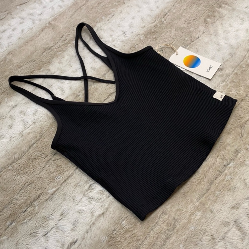 NWT VUORI Rib Crop Tank Women's Rib Tank in Black Size XS - Picture 7 of 14